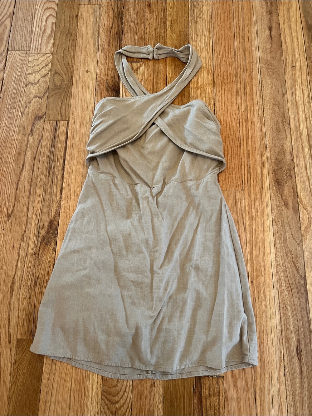 bohme One-Shoulder Cross-Front Dress in Taupe